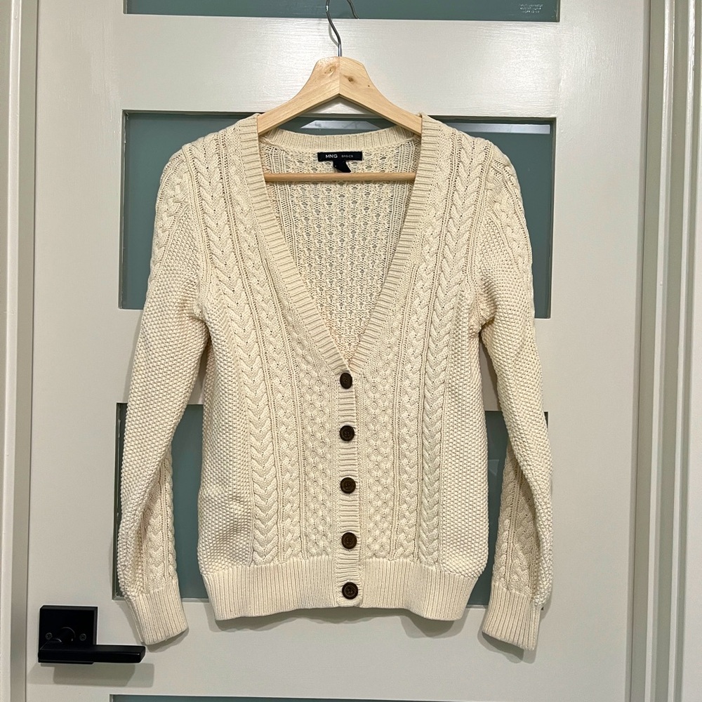 Mango cable cardigan xs